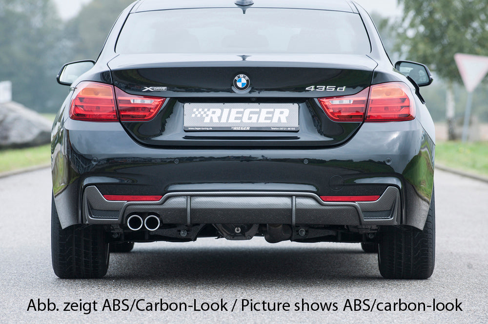 Rieger 00088071 BMW 4 Series F32 F33 F36 Rear Diffuser for Original Twin Tailpipe Left - Glossy Black