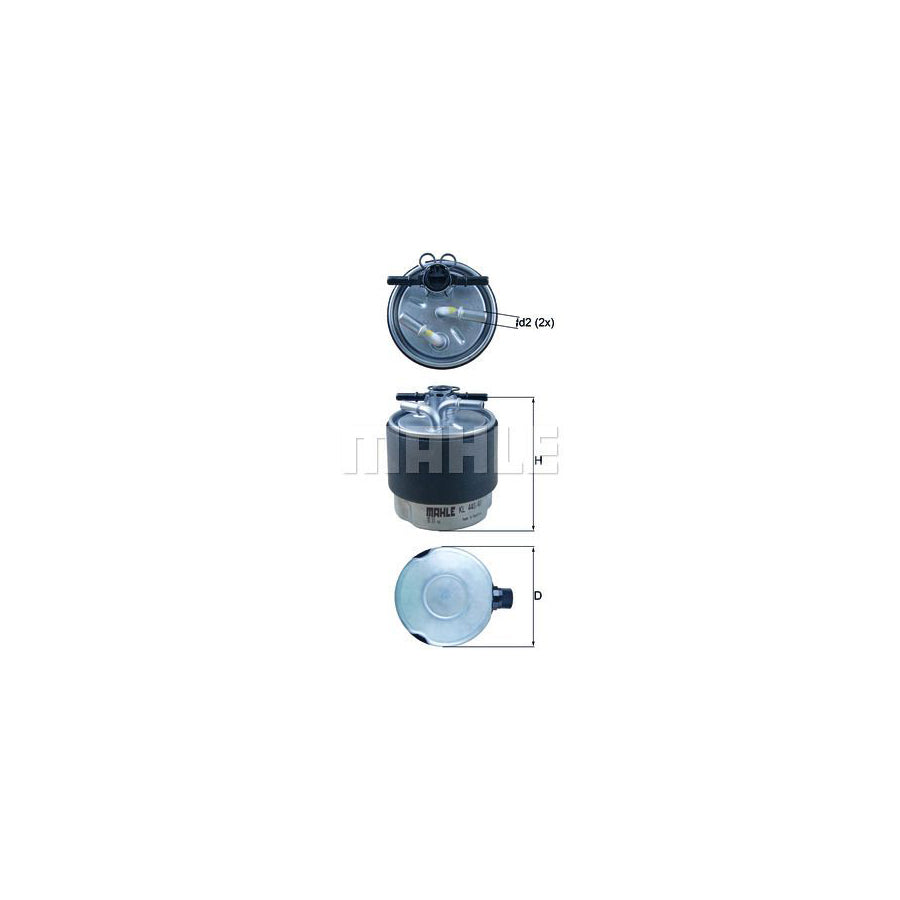 MAHLE ORIGINAL KL 440/41 Fuel filter for NISSAN Qashqai / Qashqai+2 I (J10, NJ10) In-Line Filter