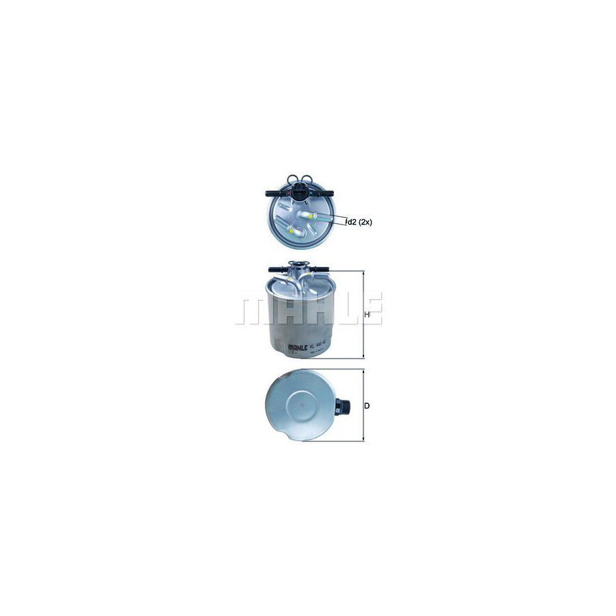 MAHLE ORIGINAL KL 440/40 Fuel filter In-Line Filter
