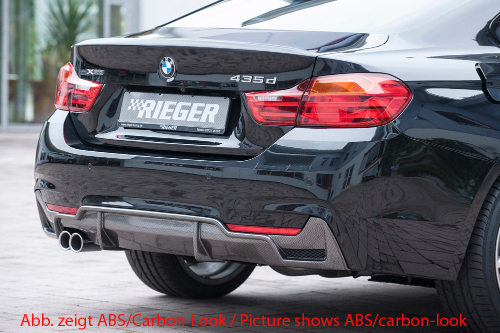 Rieger 00088071 BMW 4 Series F32 F33 F36 Rear Diffuser for Original Twin Tailpipe Left - Glossy Black