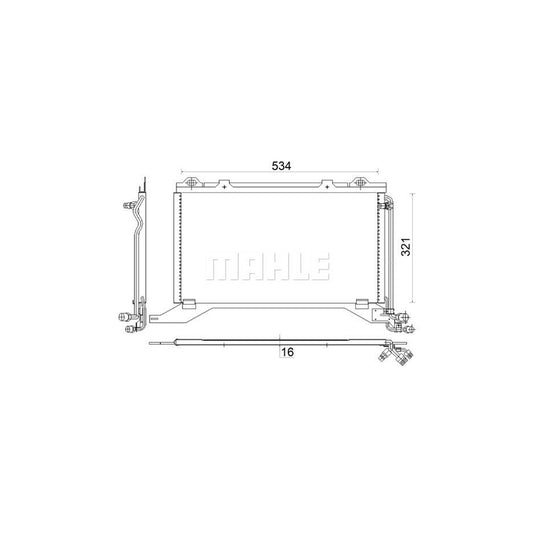 MAHLE ORIGINAL AC 208 000S Air conditioning condenser suitable for MERCEDES-BENZ E-Class without dryer