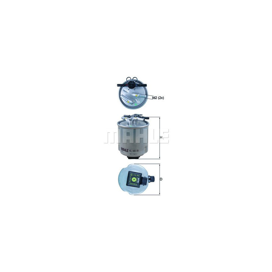 MAHLE ORIGINAL KL 440/39 Fuel filter In-Line Filter