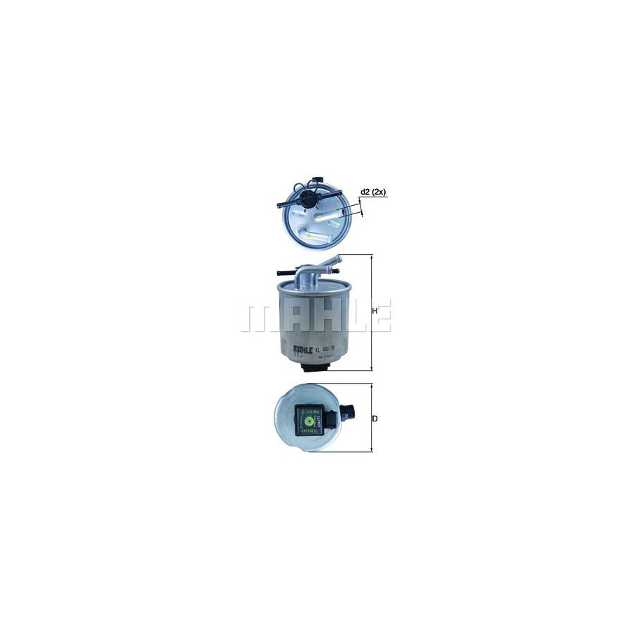 MAHLE ORIGINAL KL 440/36 Fuel filter In-Line Filter