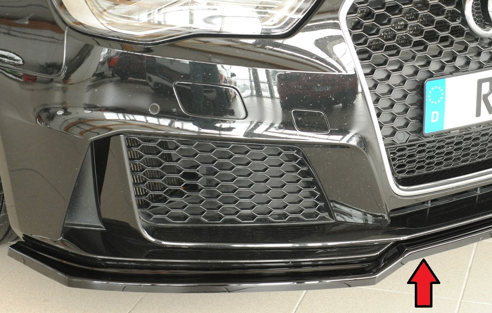 Rieger 00088230 Audi 8V RS3 Front Splitter - Glossy Black