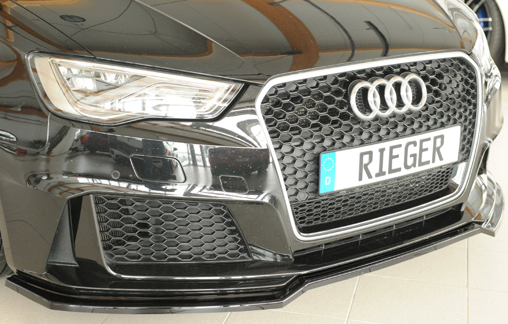 Rieger 00088230 Audi 8V RS3 Front Splitter - Glossy Black