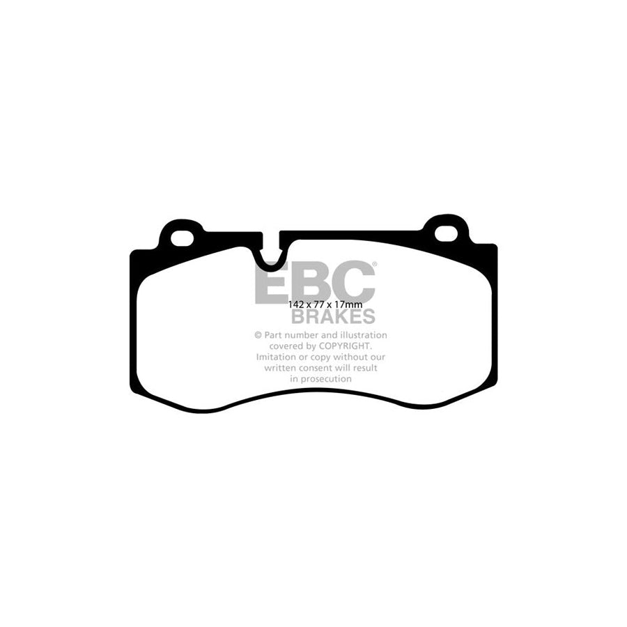 EBC Mercedes-Benz W211 E420 Greenstuff 2000 Series Front Sport Brake Pads & Premium OE Replacement Plain Discs Kit - Brembo Caliper