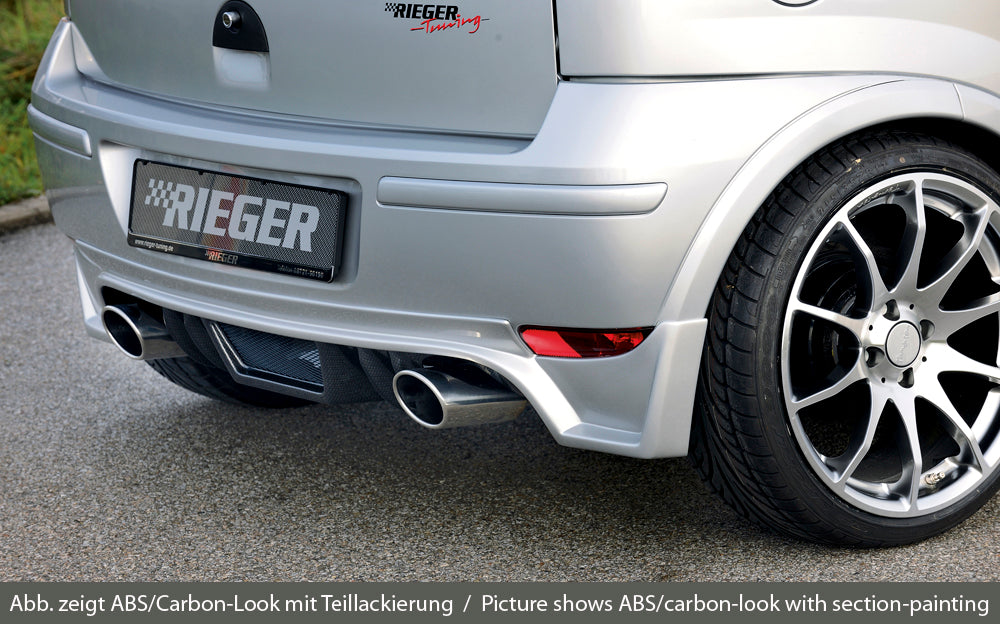 Rieger 00099336 Opel Corsa C Rear Diffuser for Tailpipe Left & Right - Carbon-Look
