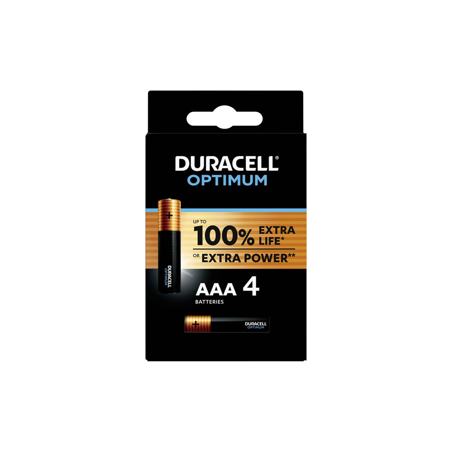 Duracell MN2400B4 (AAA) 4pk OPTIMUM (Card of 4) | Duco Car Parts UK Car Parts
