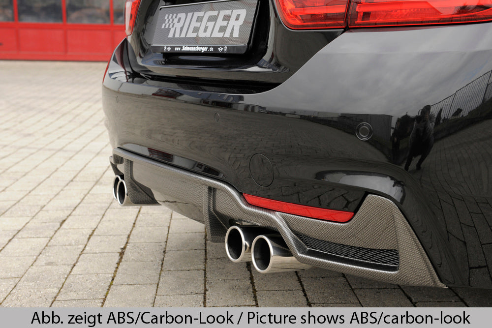 Rieger 00088073 BMW 4 Series F32 F33 F36 Rear Diffuser for Twin Tailpipe Left & Right - Glossy Black