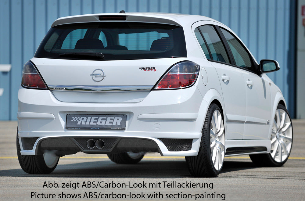 Rieger 00099334 Opel Astra H Rear Diffuser for Twin Tailpipe Centre - Carbon-Look