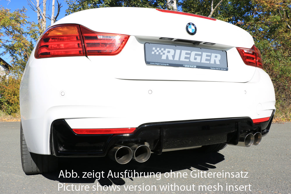 Rieger 00088073 BMW 4 Series F32 F33 F36 Rear Diffuser for Twin Tailpipe Left & Right - Glossy Black