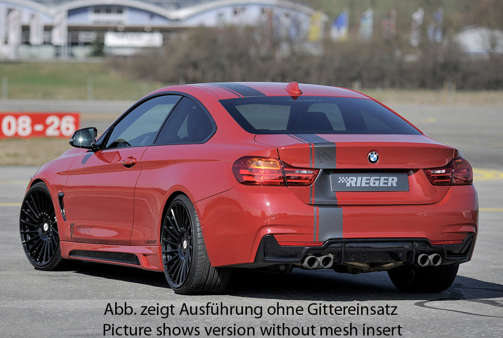 Rieger 00088073 BMW 4 Series F32 F33 F36 Rear Diffuser for Twin Tailpipe Left & Right - Glossy Black