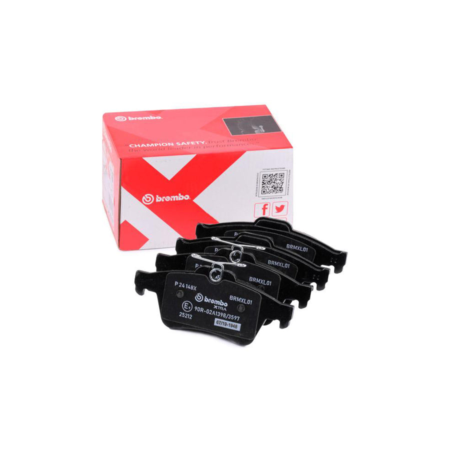 Brembo P 24 148X Brake Pad Set Excl Wear Warning Contact