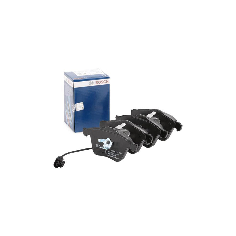 Bosch 0986494103 Brake Pad Set With Integrated Wear Sensor With Anti Squeak Plate With Piston Clip BP1013