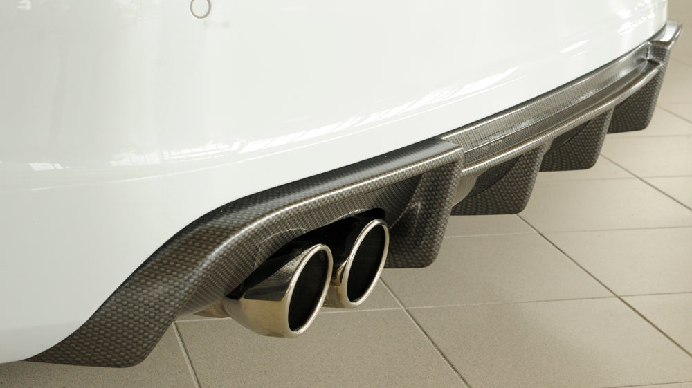 Rieger 00099356 Audi 8V A3 Rear Diffuser for Twin Tailpipe Left & Right - Carbon-Look