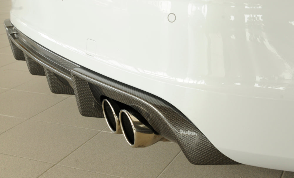 Rieger 00099356 Audi 8V A3 Rear Diffuser for Twin Tailpipe Left & Right - Carbon-Look