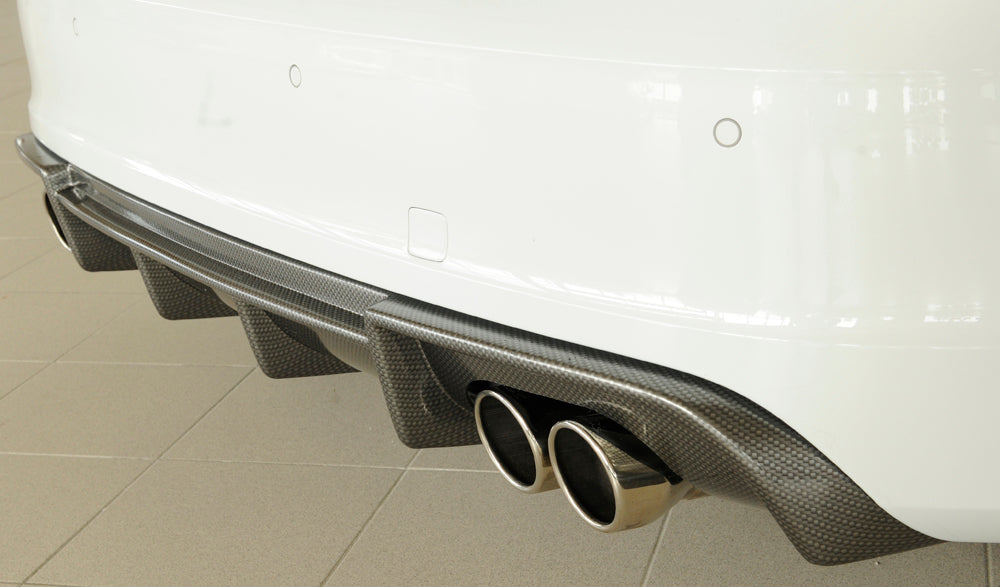 Rieger 00099356 Audi 8V A3 Rear Diffuser for Twin Tailpipe Left & Right - Carbon-Look