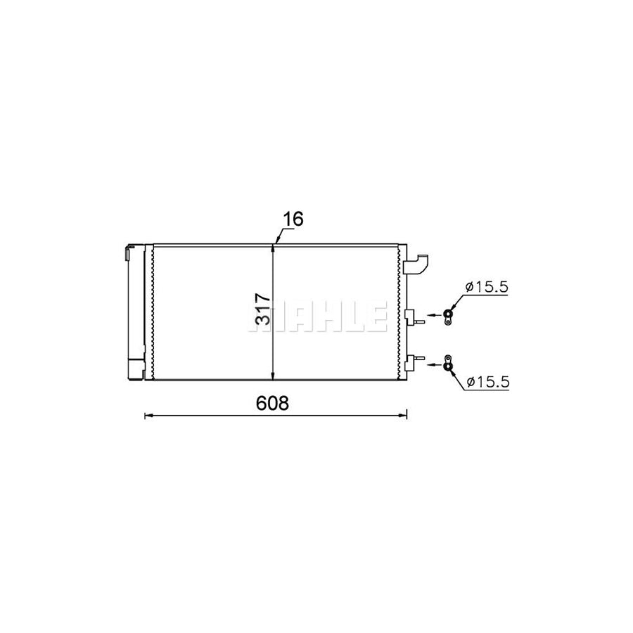 MAHLE ORIGINAL AC 710 000S Air conditioning condenser for FIAT Panda II Hatchback (169) with dryer