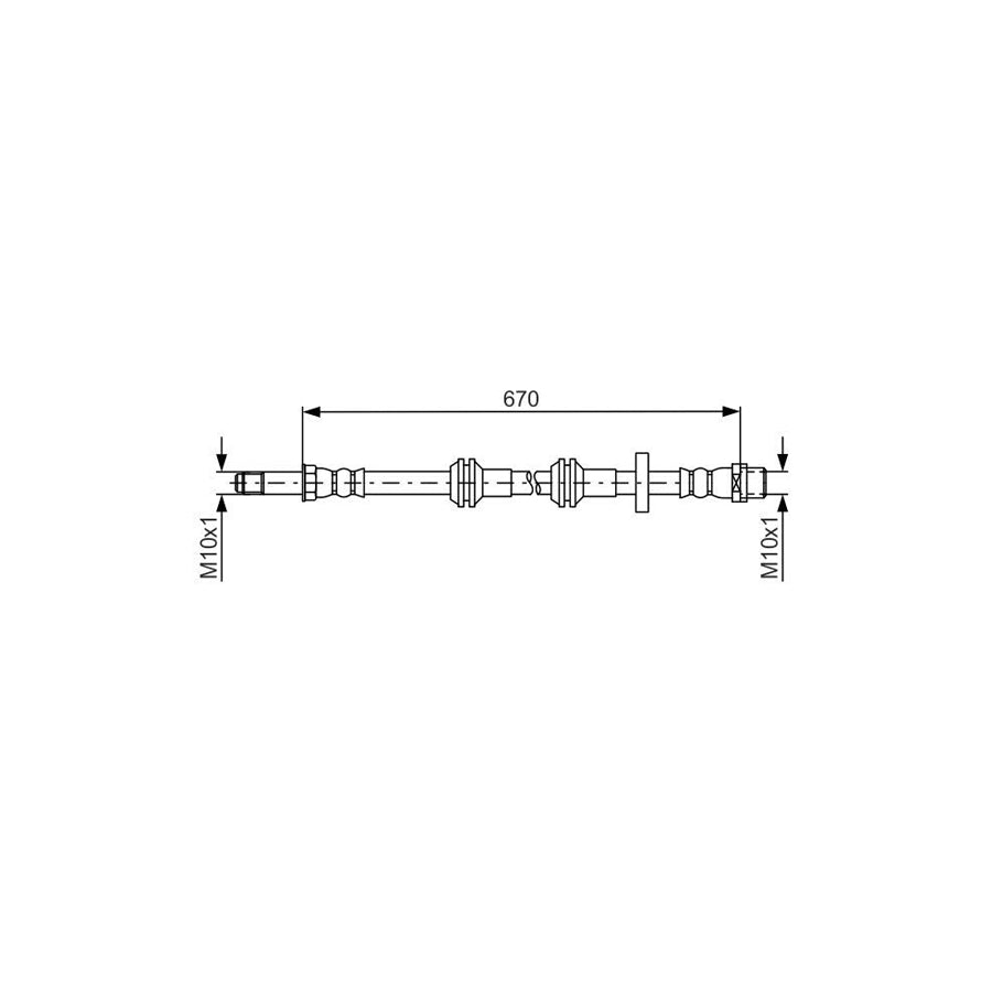 BOSCH 1 987 481 689 Brake Hose 670Mm