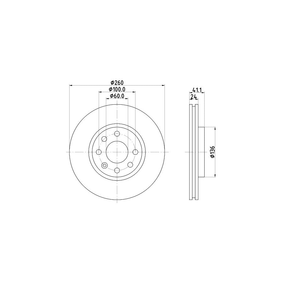 HELLA PRO High Carbon 8DD 355 127 731 Brake Disc Internally Vented Coated High carbon without wheel hub without wheel studs