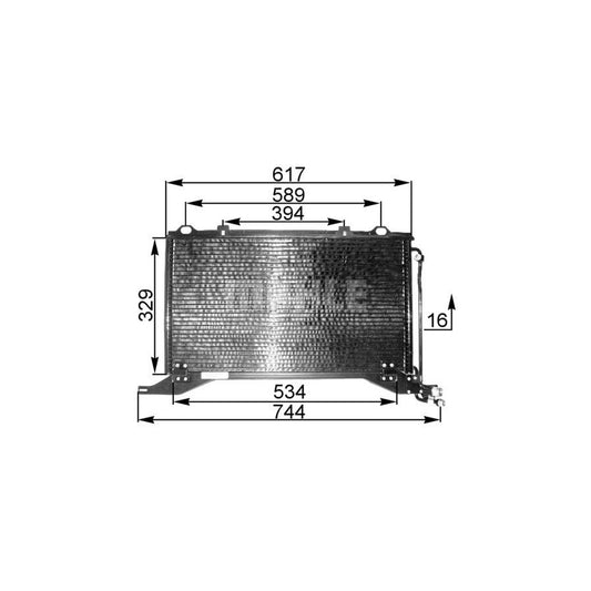 MAHLE ORIGINAL AC 208 000P Air conditioning condenser suitable for MERCEDES-BENZ E-Class without dryer