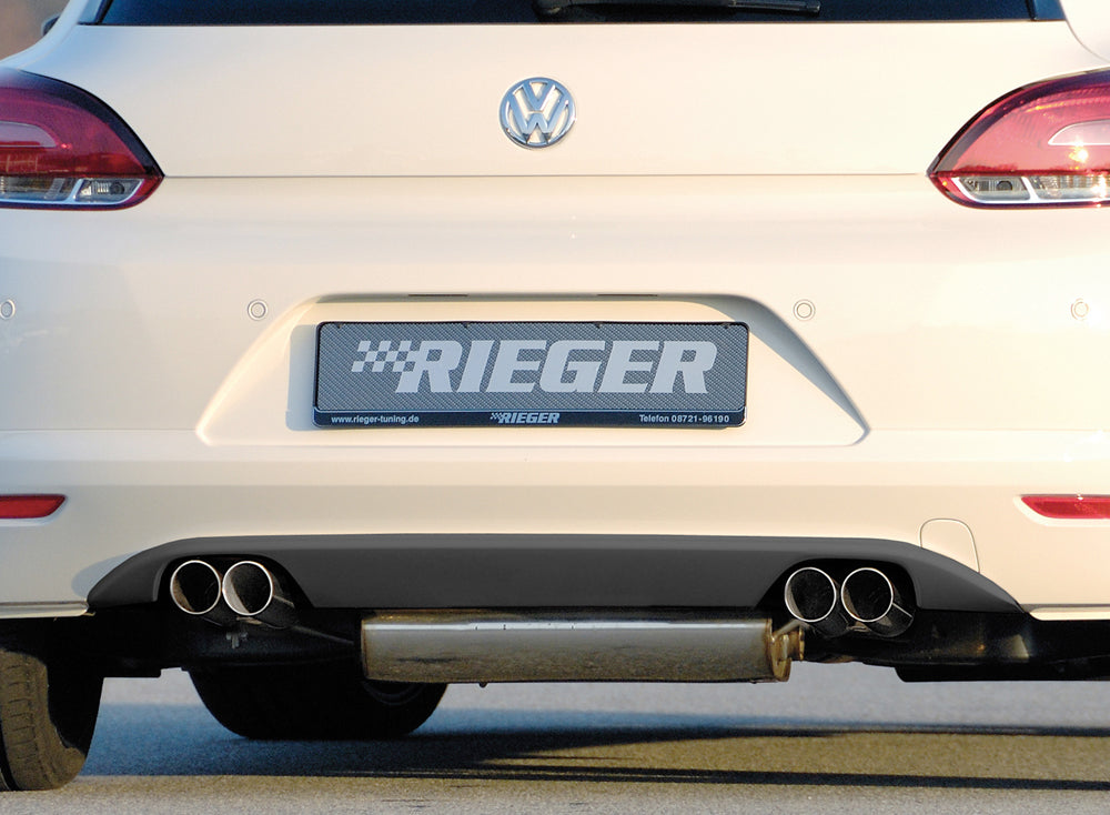 Rieger 00014107 VW 13 Mk3 Scirocco Rear Diffuser for Twin Tailpipe Left & Right - Matte Black