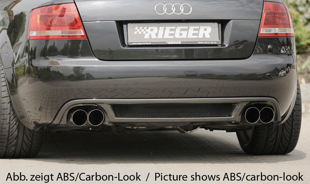 Rieger 00088077 Audi 8H A4 Rear Diffuser for Twin Tailpipe Left & Right - Glossy Black