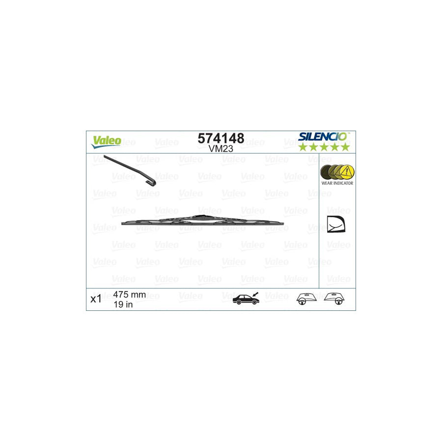 Valeo Silencio 574148 Wiper Blade | Duco Car Parts UK Car Parts
