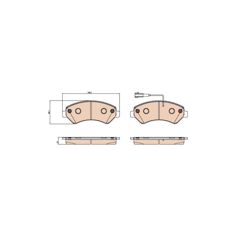 TRW Gdb2069 Brake Pad Set For Fiat Ducato Incl Wear Warning Contact