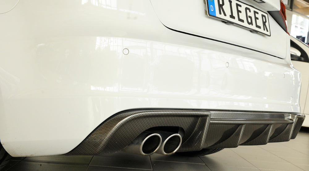 Rieger 00099355 Audi 8V A3 Rear Diffuser for Twin Tailpipe Left - Carbon-Look