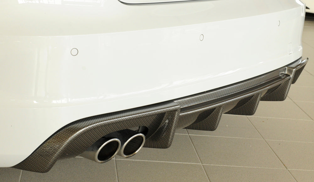 Rieger 00099355 Audi 8V A3 Rear Diffuser for Twin Tailpipe Left - Carbon-Look