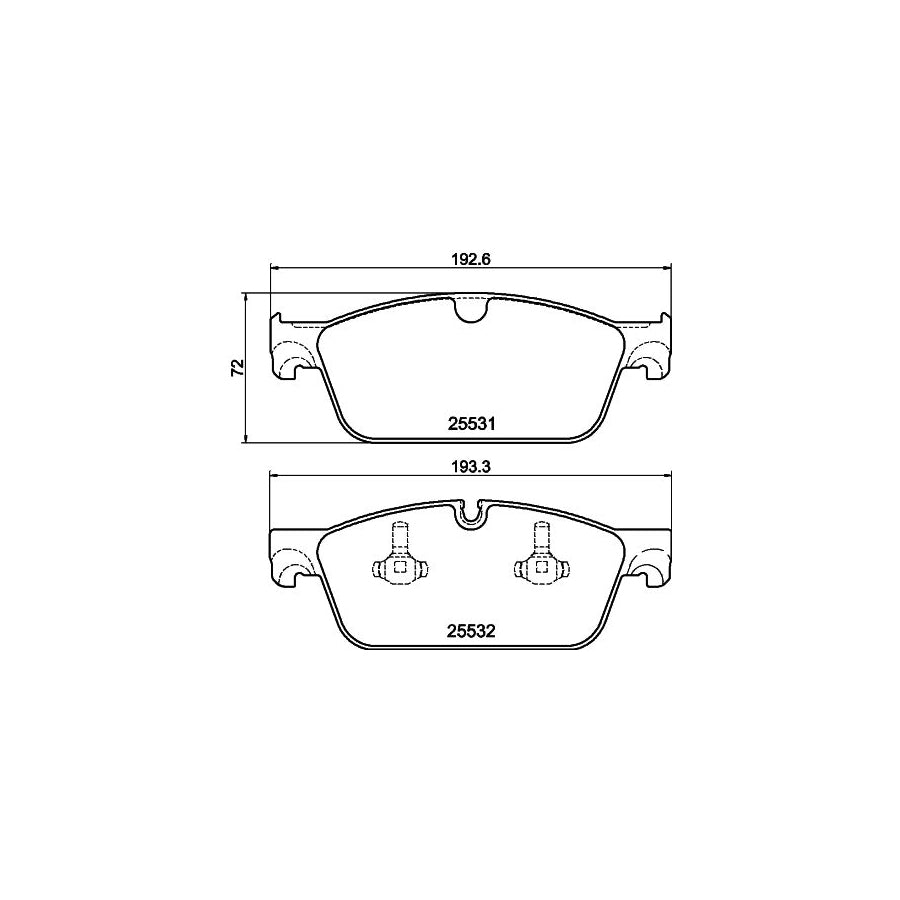 Hella 8DB 355 020 141 Brake Pad Set Prepared For Wear Indicator