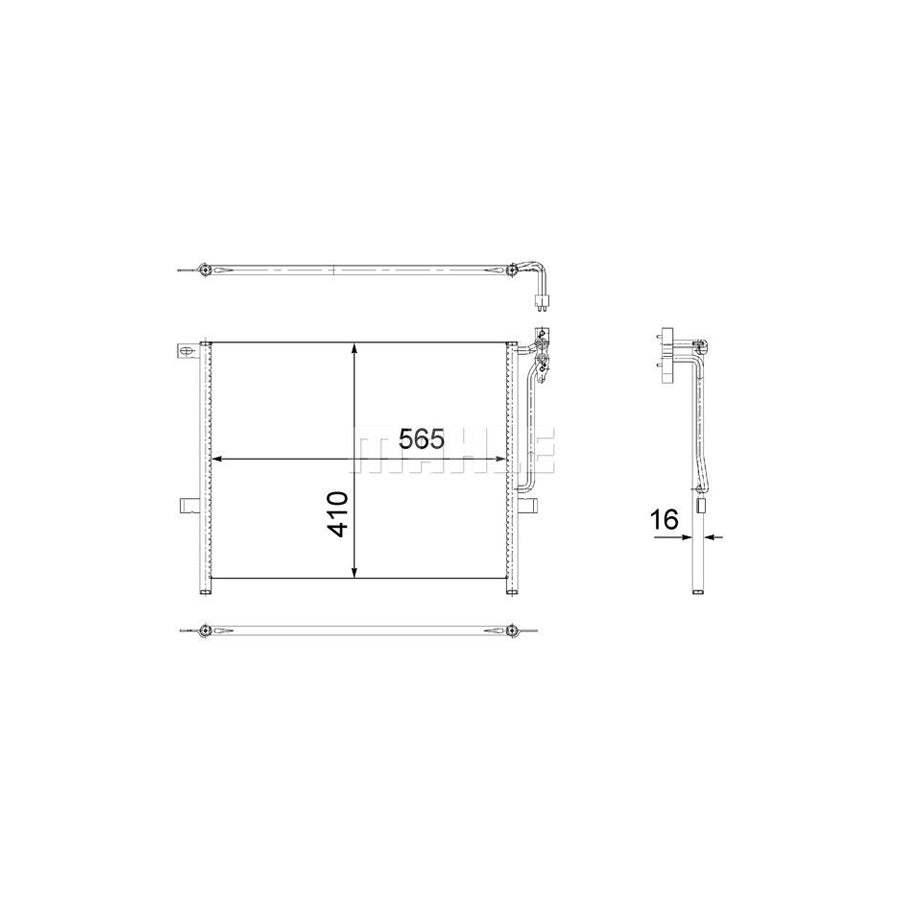 MAHLE ORIGINAL AC 502 001S Air conditioning condenser for BMW Z4 without dryer