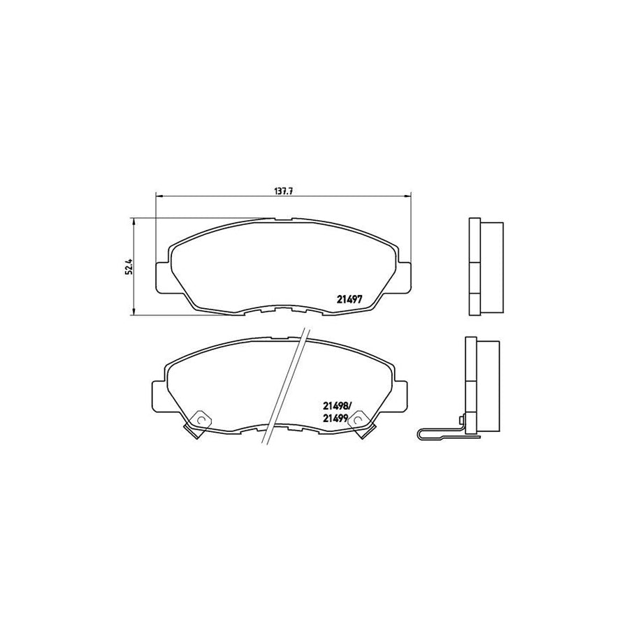Brembo P 28 042 Brake Pad Set With Acoustic Wear Warning