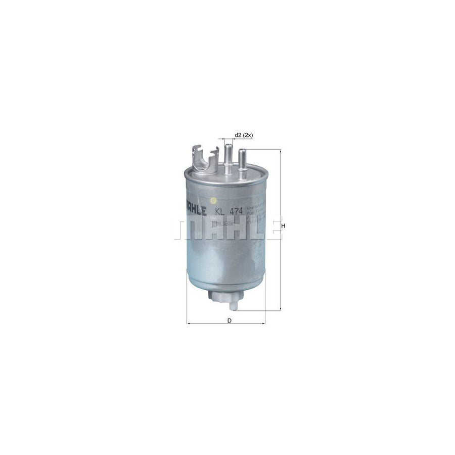 MAHLE ORIGINAL KL 444 Fuel filter for MAZDA MPV In-Line Filter