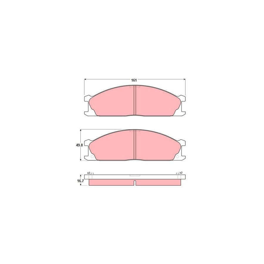 TRW Gdb1017 Brake Pad Set Not Prepared For Wear Indicator