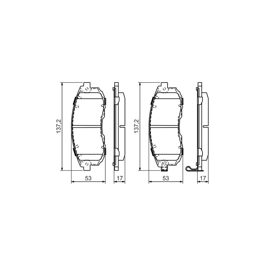 Bosch 0986494337 Brake Pad Set With Acoustic Wear Warning With Anti Squeak Plate With Mounting Manual BP1227
