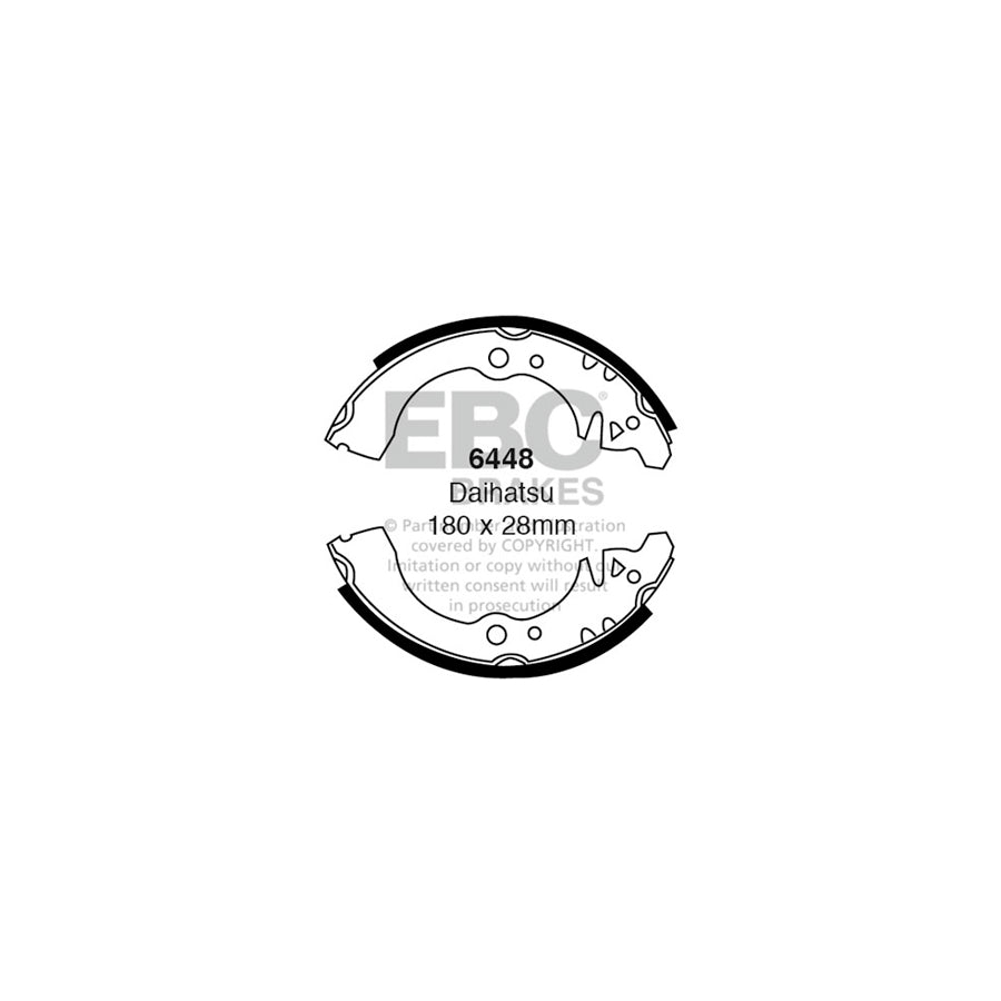 EBC 6448 Daihatsu Charade Rear Brake Shoes - Akebono Caliper 1 | Duco Car Parts UK Car Parts