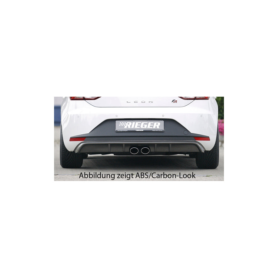 Rieger 00088033 Seat 5F Leon Rear Diffuser for Twin Tailpipe Centre - Glossy Black
