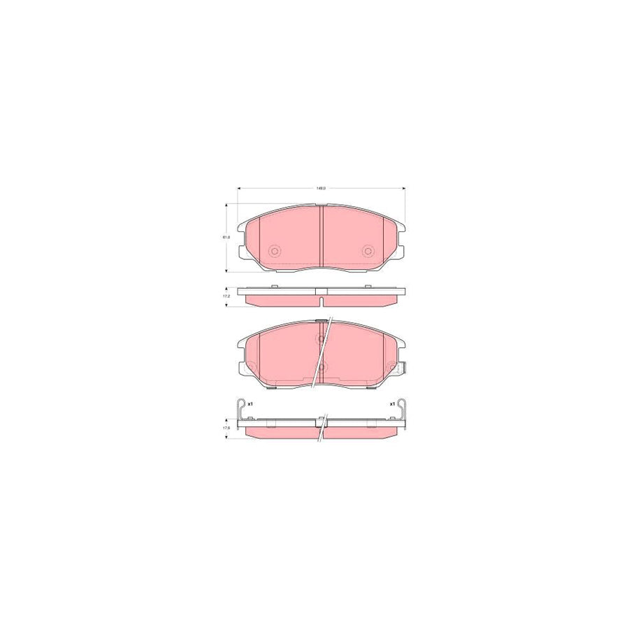 TRW Gdb3360 Brake Pad Set With Acoustic Wear Warning With Accessories