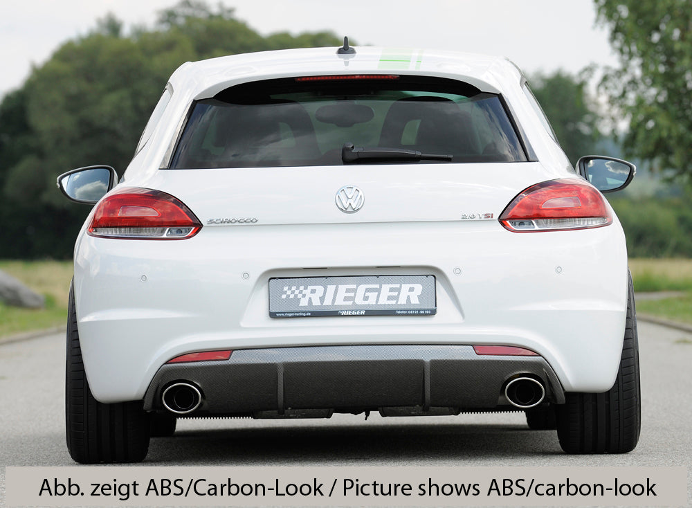 Rieger 00088083 VW 13 Mk3 Scirocco Rear Diffuser for Sport Tailpipe Left & Right - Glossy Black