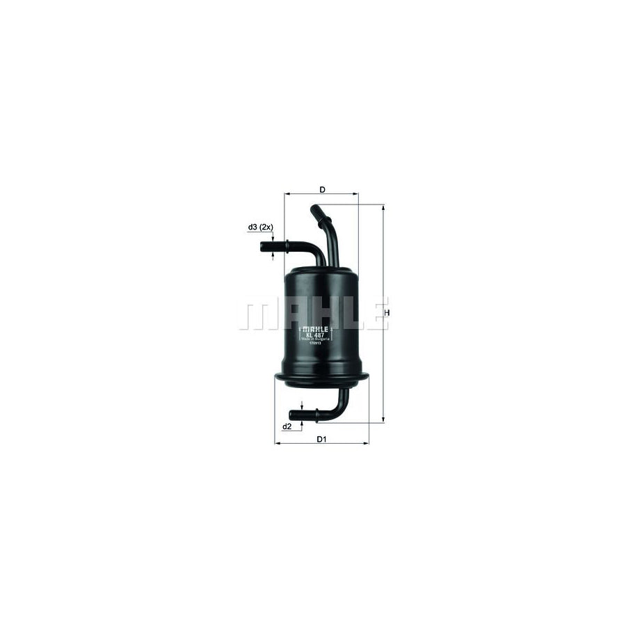 MAHLE ORIGINAL KL 487 Fuel filter In-Line Filter