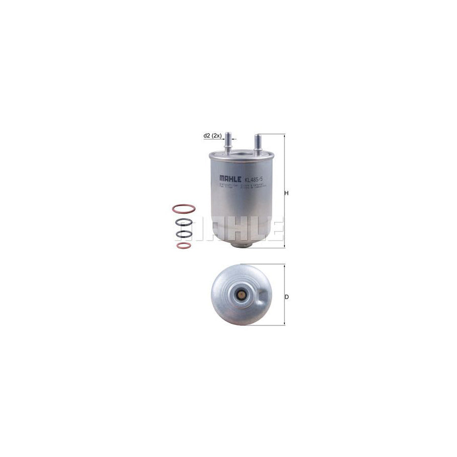 MAHLE ORIGINAL KL 485/5D Fuel filter In-Line Filter