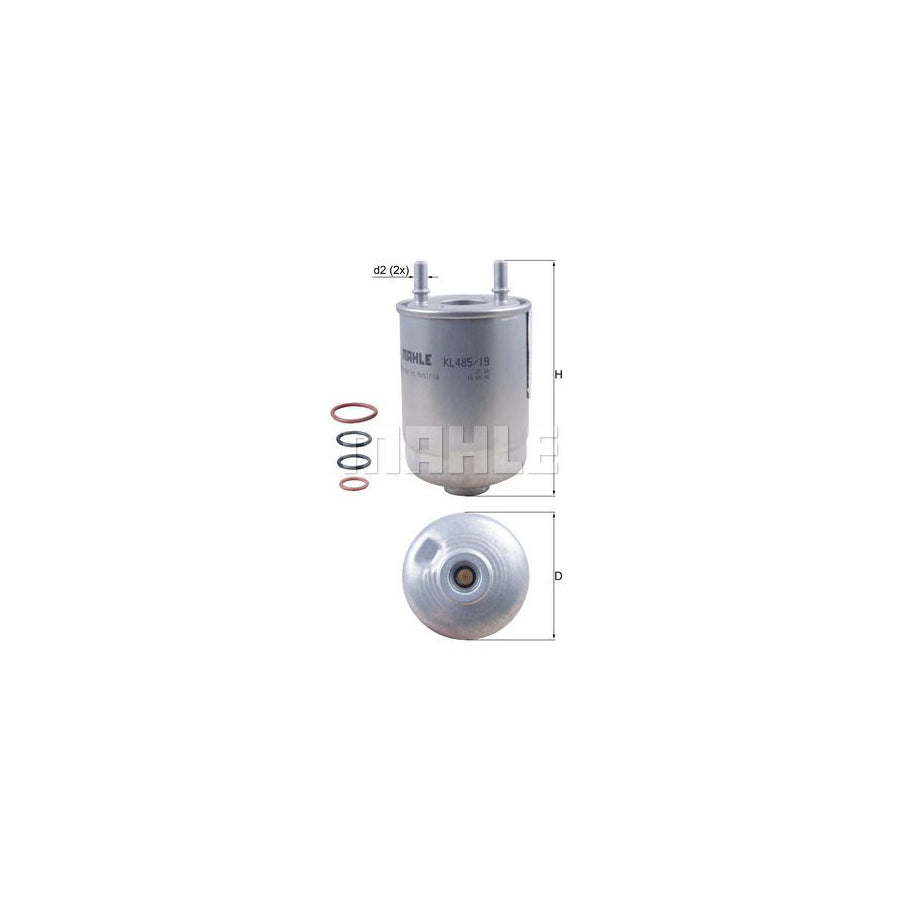 MAHLE ORIGINAL KL 485/19D Fuel filter In-Line Filter