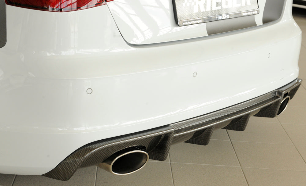 Rieger 00099357 Audi 8V Rear Diffuser for Sport Tailpipe Left & Right (A3 & S3) - Carbon-Look
