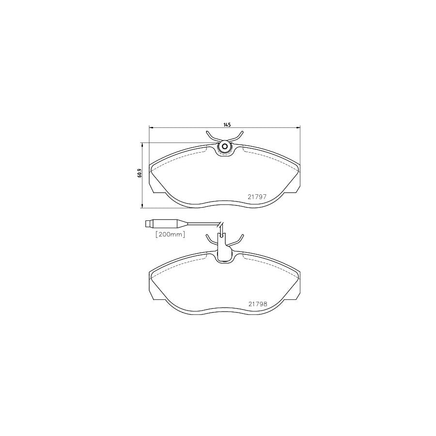 Hella 8DB 355 018 141 Brake Pad Set With Integrated Wear Warning Contact With Brake Caliper Screws