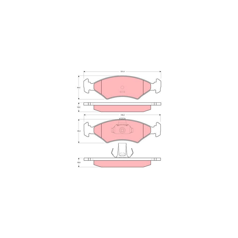 TRW Gdb1222 Brake Pad Set Not Prepared For Wear Indicator