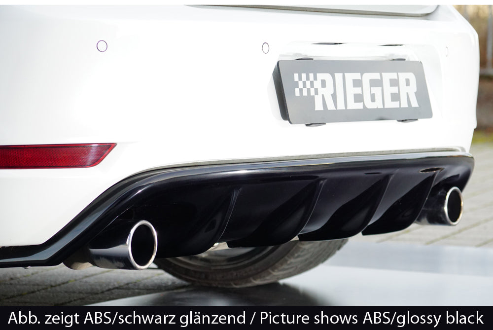 Rieger 00059524 VW Mk6 Golf GTI Rear Diffuser for Original Tailpipe Left & RIght - Matte Black