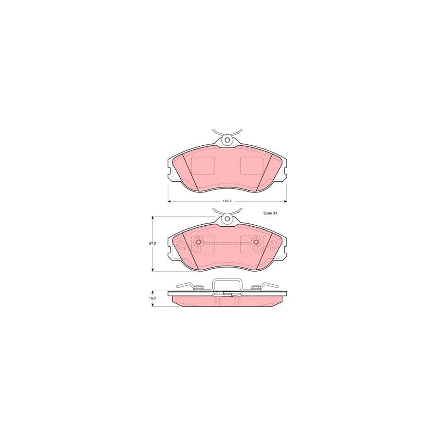 TRW Gdb815 Brake Pad Set Not Prepared For Wear Indicator