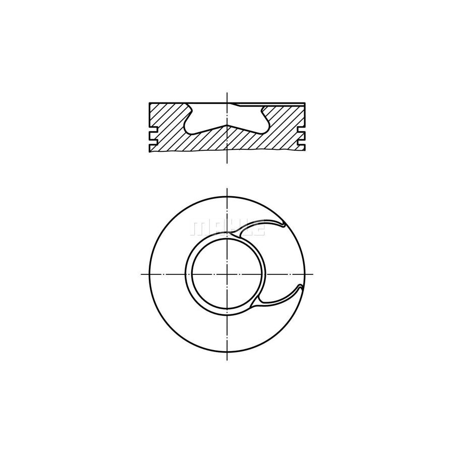 MAHLE ORIGINAL 007 15 00 Piston 82,6 mm, with piston rings, with piston ring carrier
